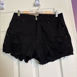 SHEIN Black high waisted Jean Shorts